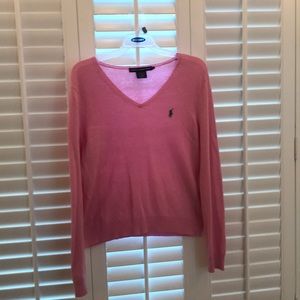 Ralph Lauren V Neck Merino Wool Sweater